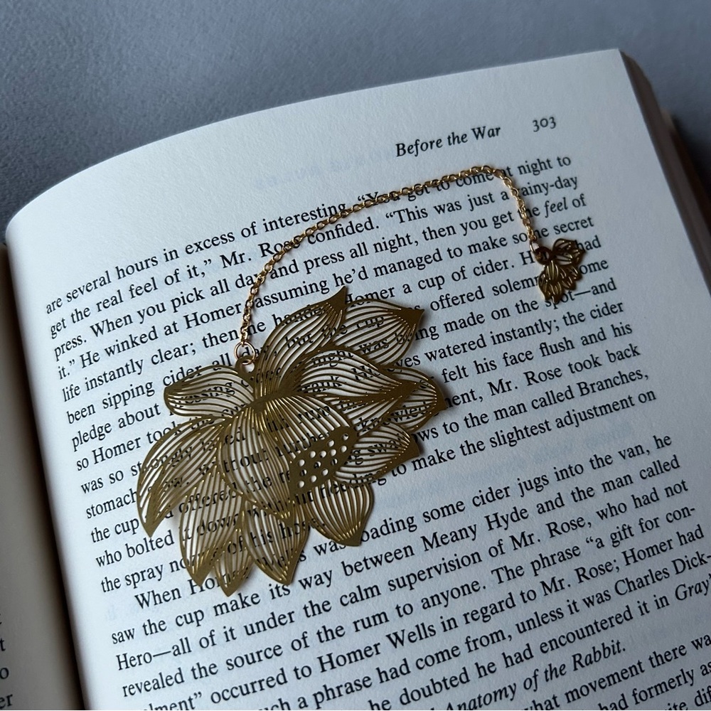 Lotus Bookmark ~ 24K Gold Plated ~ Brand New!